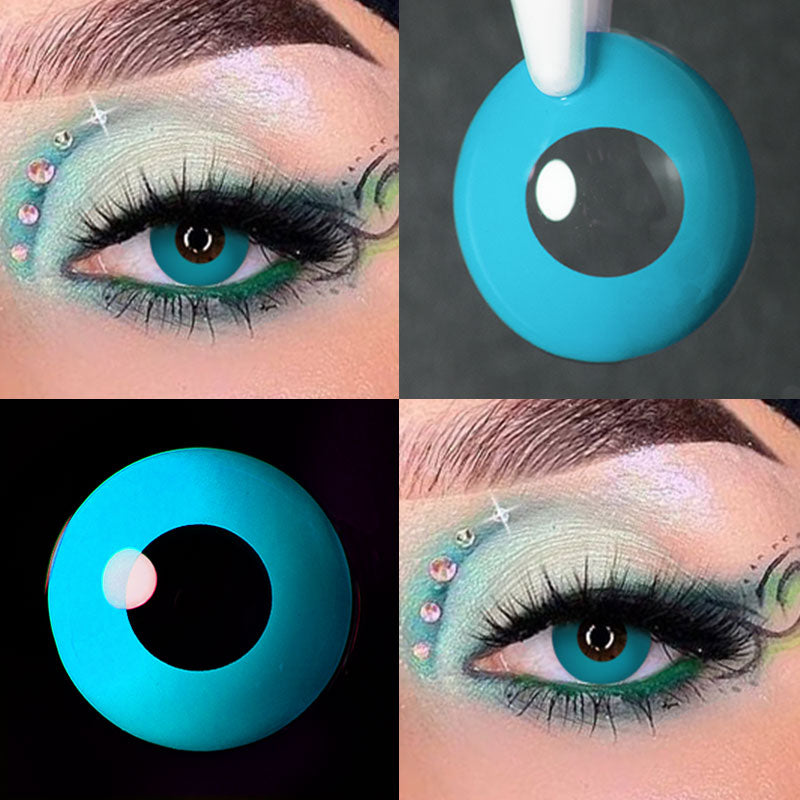 Unibling Blue-Green Block Colored Contacts-unibling