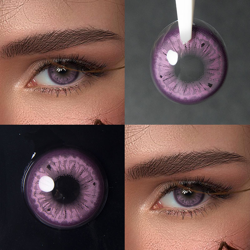 Unibling Overflow Purple Colored Contacts (Yearly)  Colored contacts,  Cosmetic contact lenses, Cosplay contacts