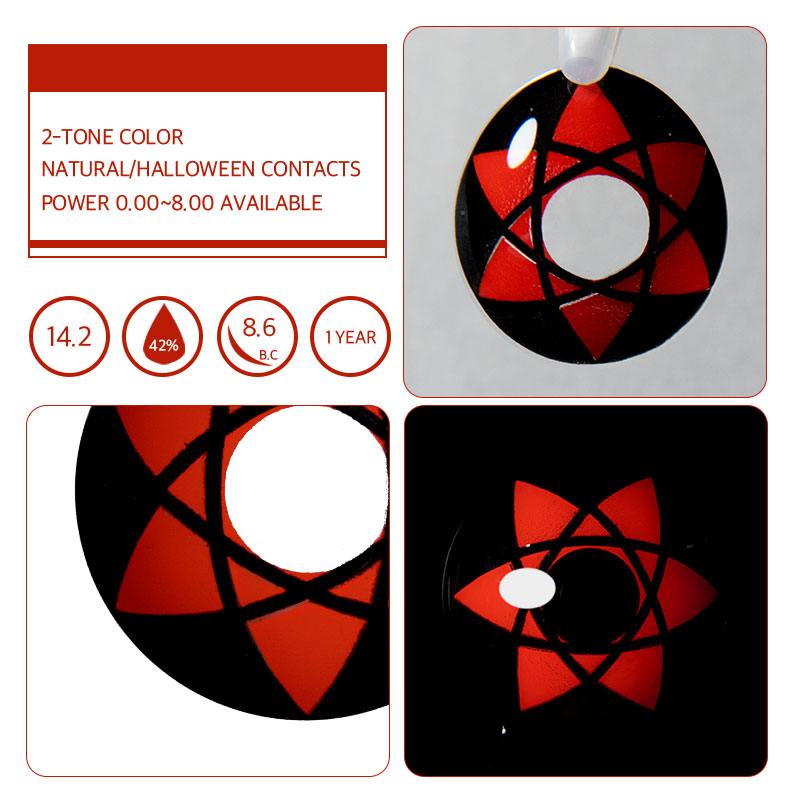 Unibling Uchiha Sasuke Sharingan Colored Contacts (Yearly)-unibling