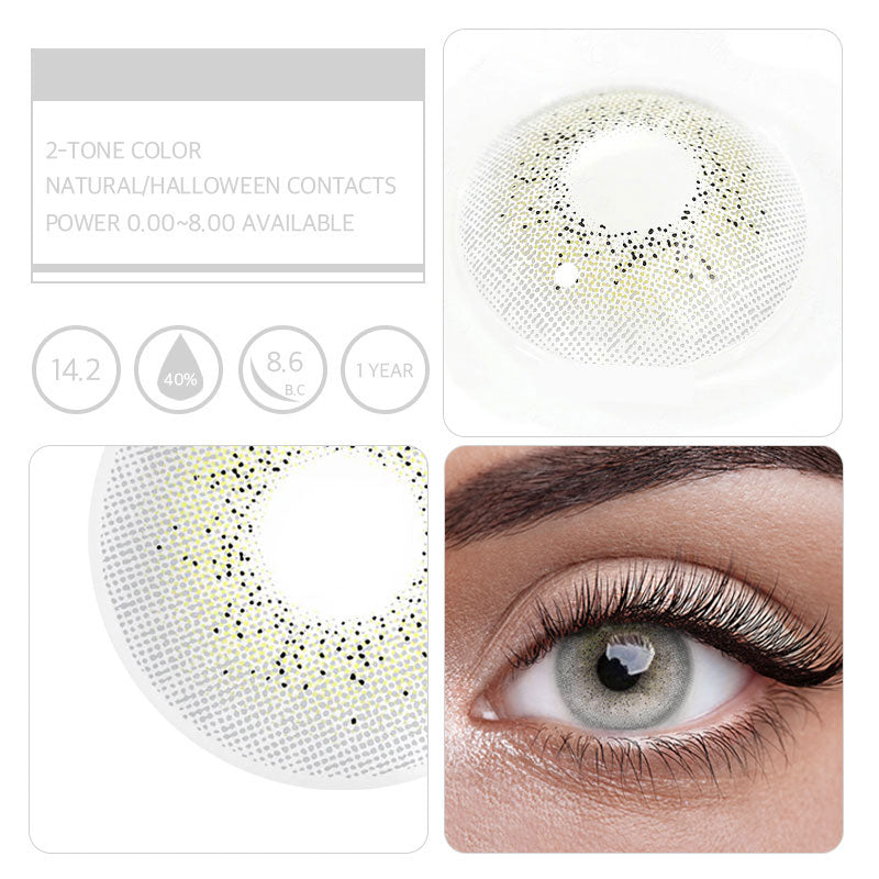 Unibling Ocean Cyan-Grey Colored Contacts (Yearly)-unibling