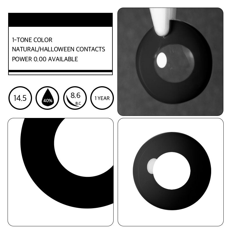 Unibling Black Block Colored Contacts-unibling