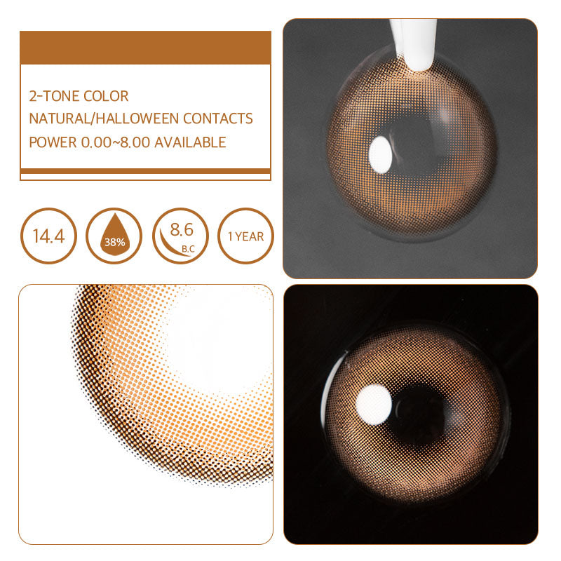 Unibling Crystal Brown Colored Contacts (Yearly)-unibling