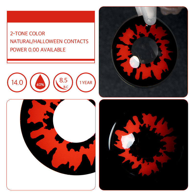 Unibling Devil Red Colored Contacts (Yearly)-unibling