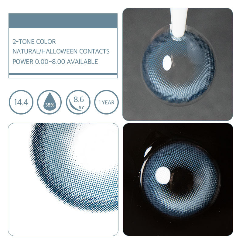 Unibling Crystal Blue Colored Contacts (Yearly)-unibling