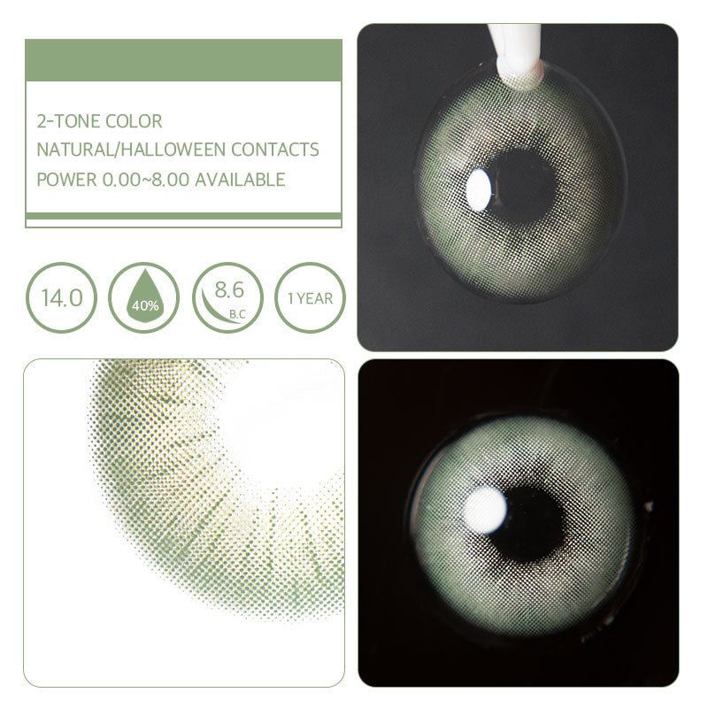 Unibling Rome Time Green Colored Contacts (Yearly)-unibling