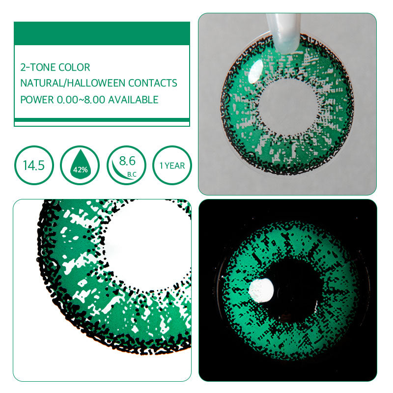Unibling Cyber Green Colored Contacts (Yearly)-unibling