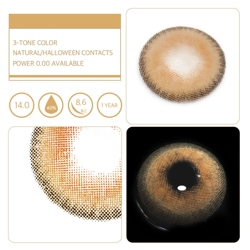 Unibling Firework Brown Colored Contacts (Yearly)-unibling