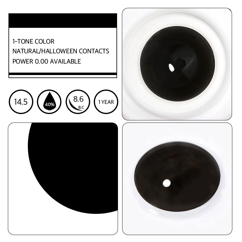 Unibling Black Out Colored Contacts (Yearly)-unibling