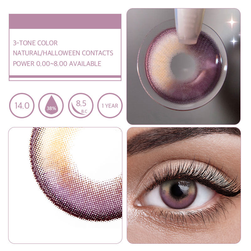 Unibling Creamy Highlights Purple Colored Contacts (Yearly)-unibling