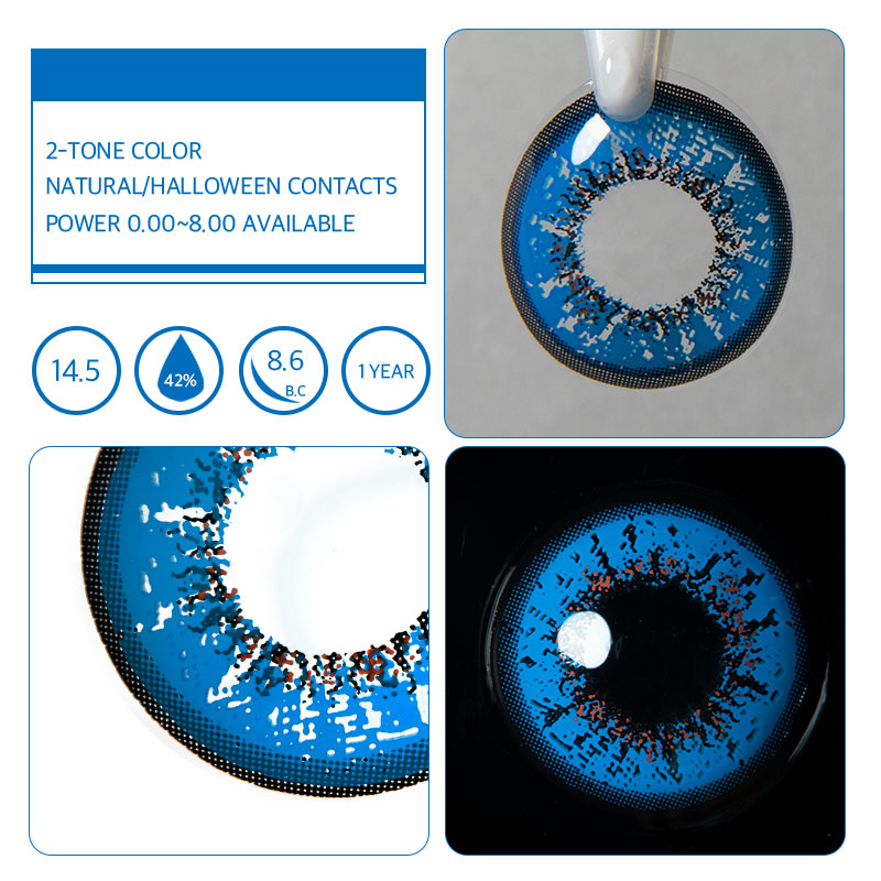 Unibling Cyber Blue Colored Contacts (Yearly)-unibling