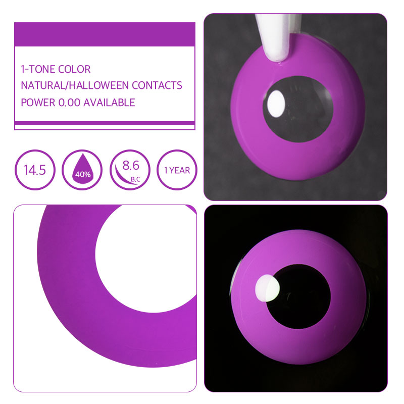 Unibling Grey Violet Block Colored Contacts-unibling