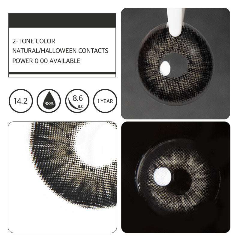 Unibling New York III Black Colored Contacts (Yearly)-unibling