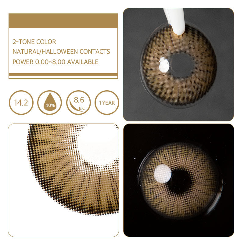 Unibling New York II Grey Brown Colored Contacts (Yearly)-unibling