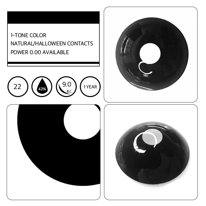 Unibling Black Sclera 22mm Colored Contacts-unibling
