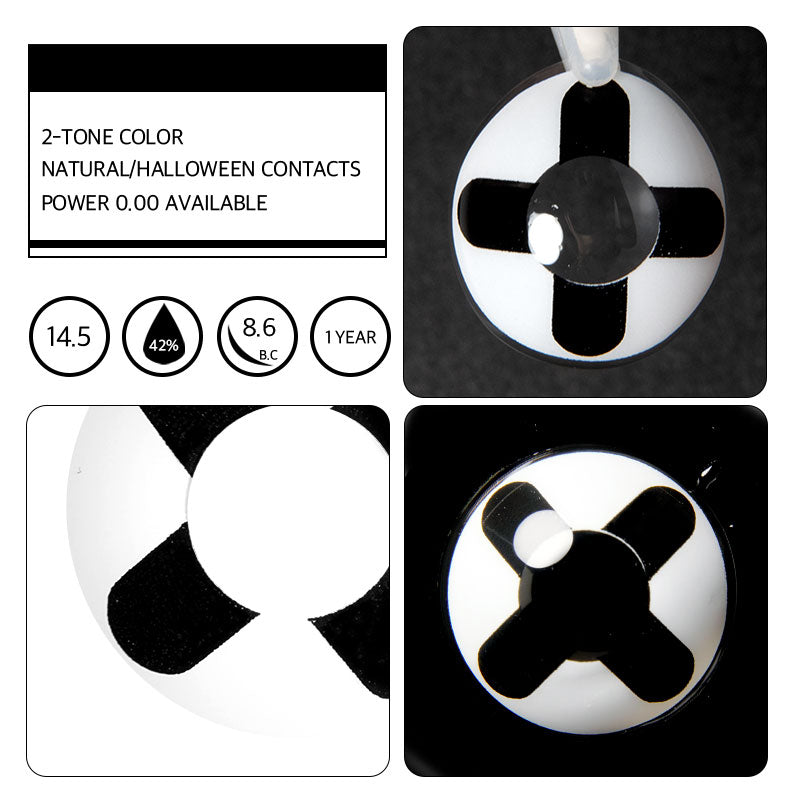 Unibling Black Cross Colored Contacts-unibling