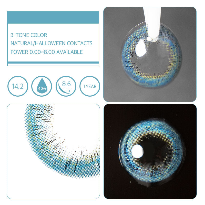 Unibling Single Malt Blue Colored Contacts (Yearly)-unibling