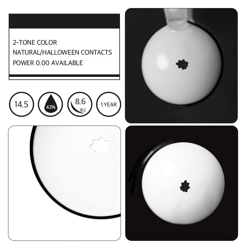 Unibling Rick & Morty Crazy Eyes White Cosplay Contact Lenses (Yearly)-unibling