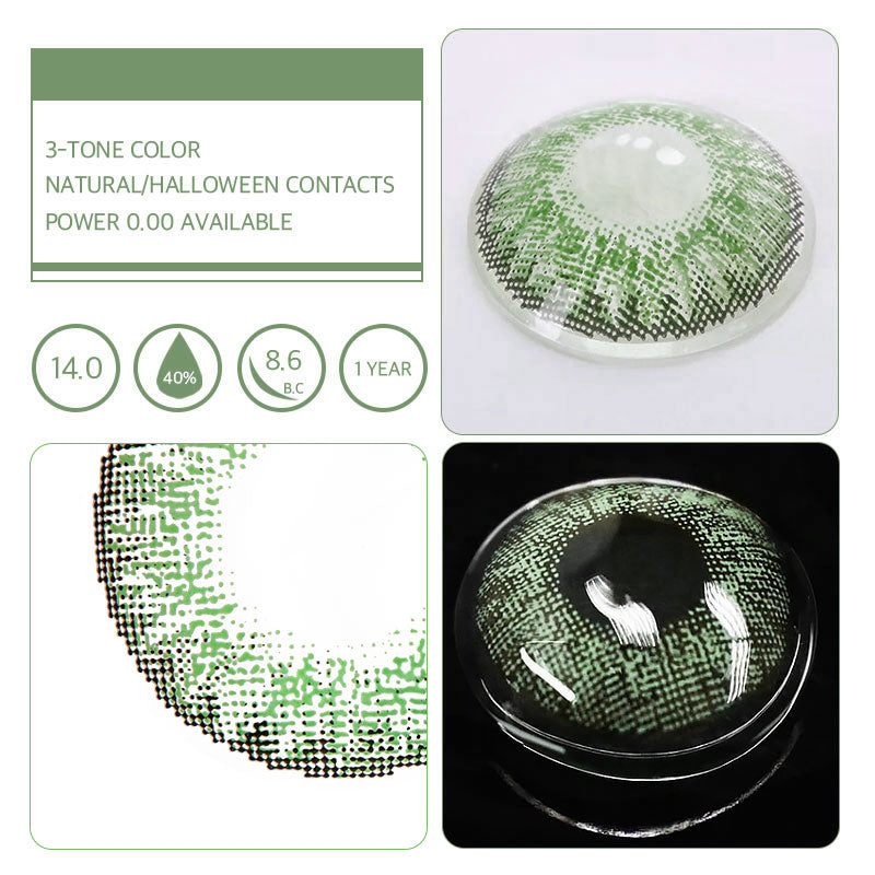 Unibling Pure Green Colored Contacts (Yearly)-unibling