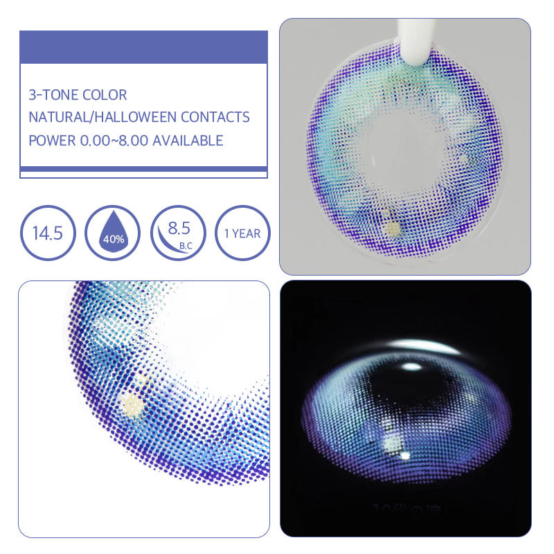 Unibling Uranus Blue Colored Contacts (Yearly)  Colored contacts, Green  contacts lenses, Contact lenses colored