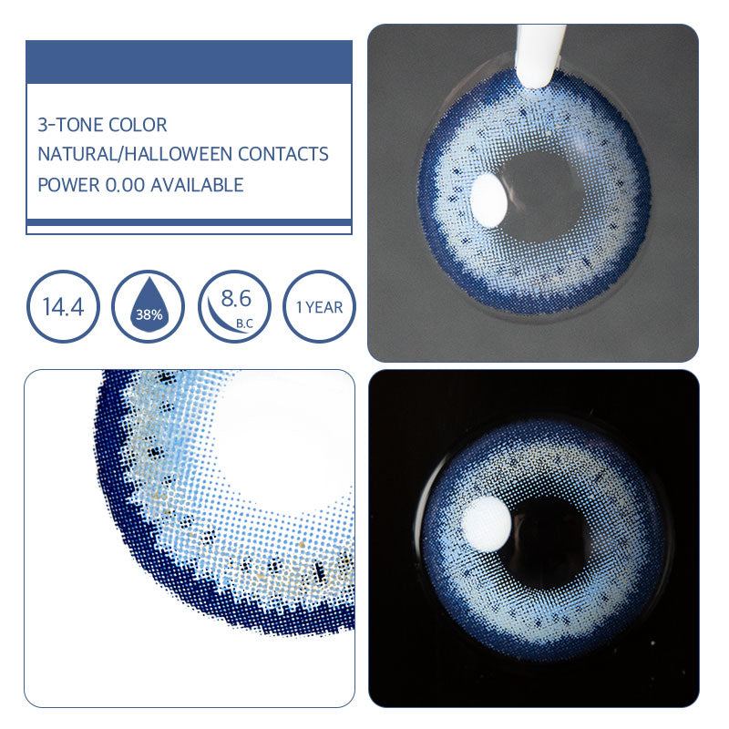 Unibling Klein Blue Colored Contacts (Yearly)-unibling