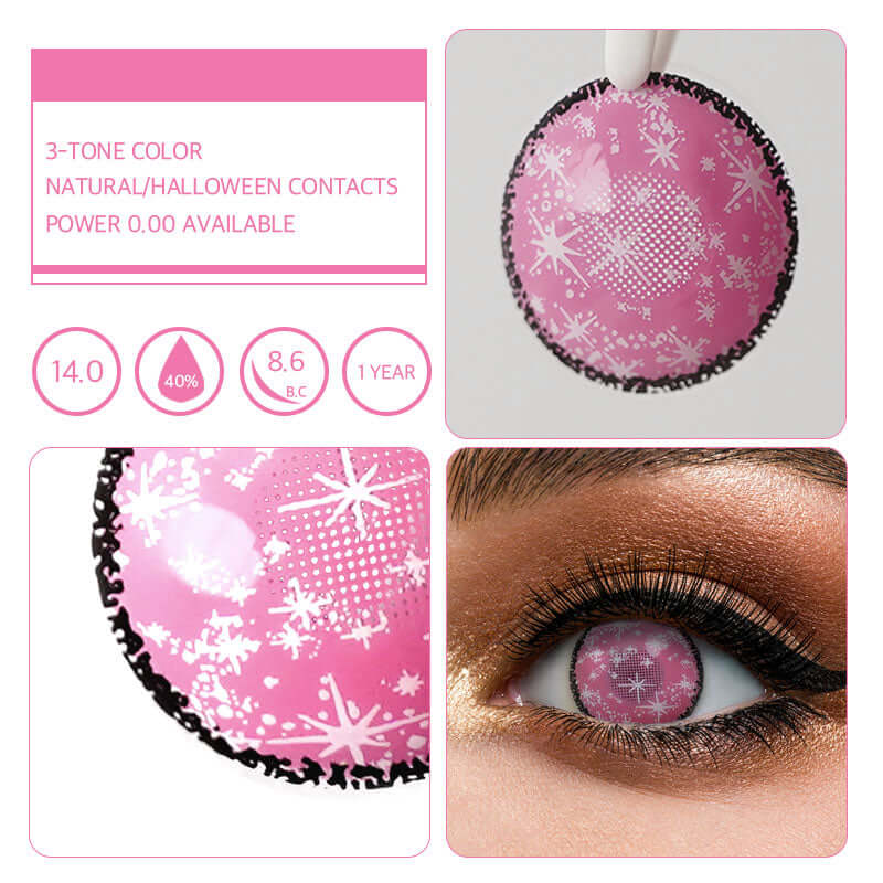 Unibling Sparkle Pink Colored Contacts (Yearly)-unibling
