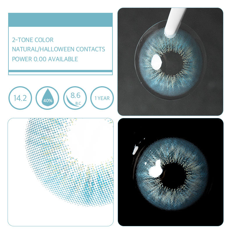 Unibling Burst Bubble Blue Colored Contacts (Yearly)-unibling