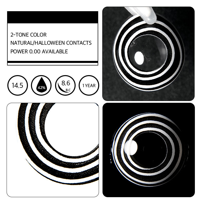 Black Spiral Contacts by Unibling Add a Mesmerizing Touch