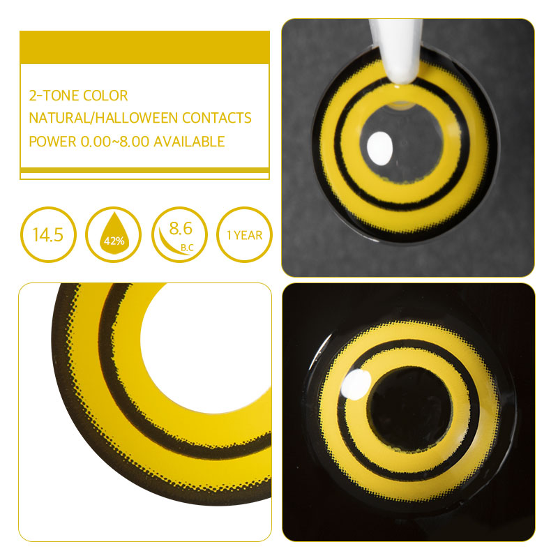 Unibling Chainsaw Man Makima Black & Yellow Colored Contacts-unibling