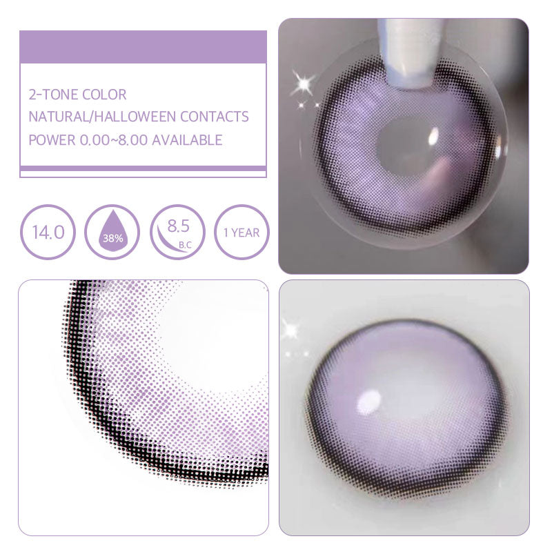 Unibling Iceland Violet Colored Contacts (Yearly)-unibling