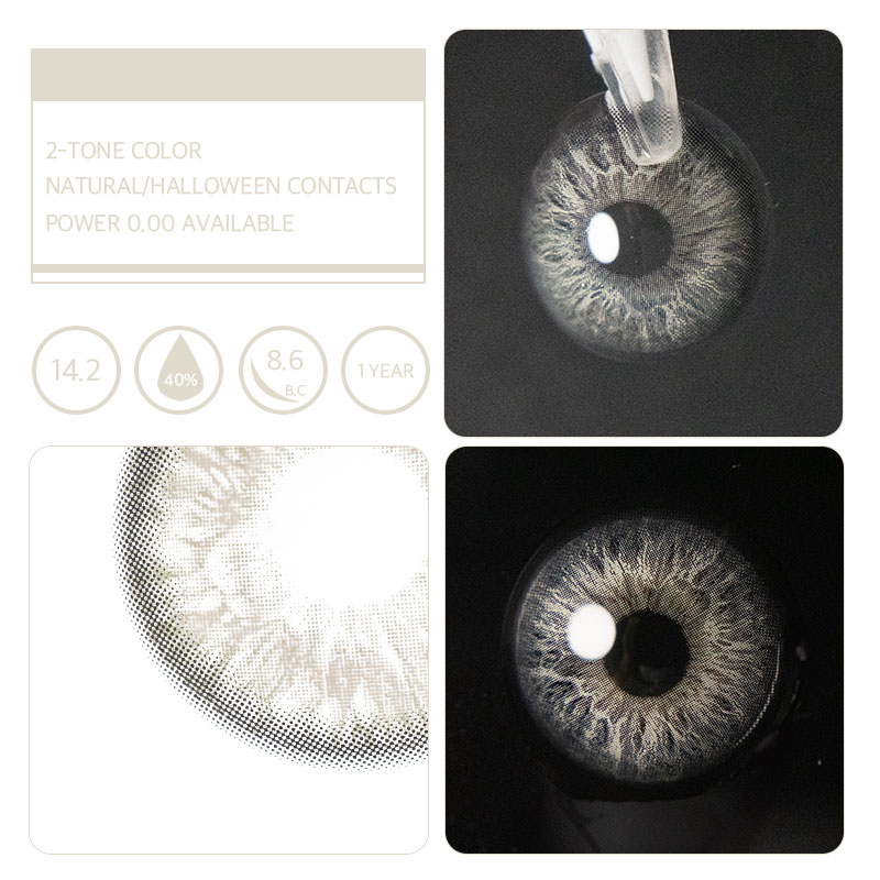 Unibling Flirting Grey Colored Contacts (Yearly)
