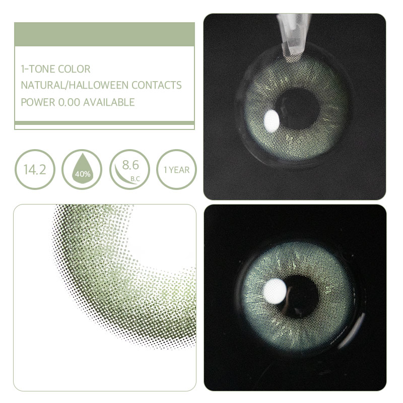 Unibling Apex Green Colored Contacts (Yearly)