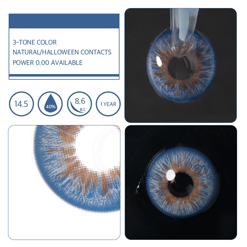 Unibling Peacock Blue Colored Contacts (Yearly)