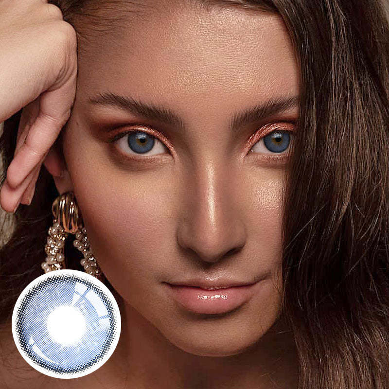 Stunning Marina Blue Eyes with Unibling's Yearly Wear Contacts