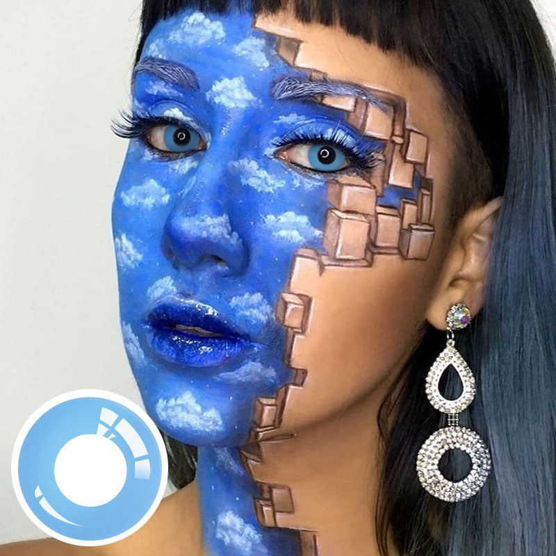 Unibling Cambridge Blue Block Colored Contacts-unibling
