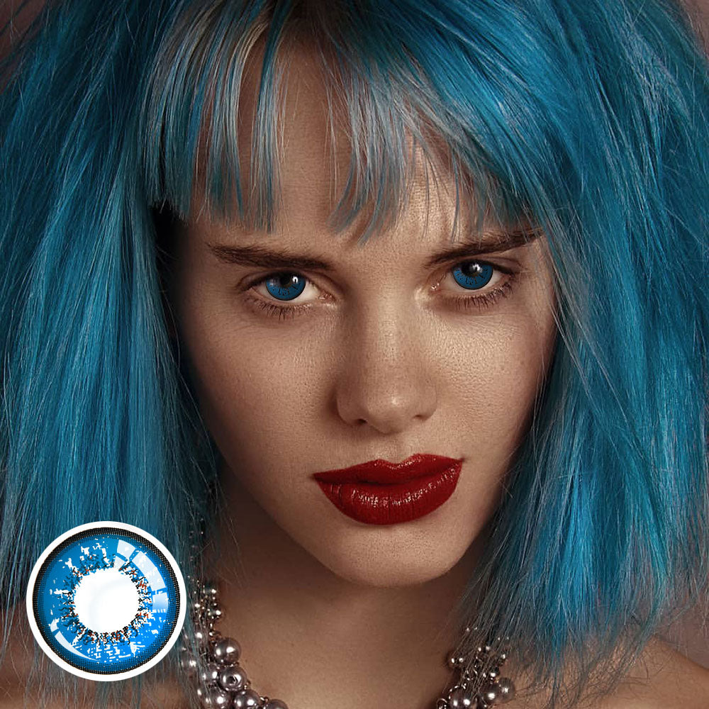 Unibling Cyber Blue Colored Contacts (Yearly)-unibling