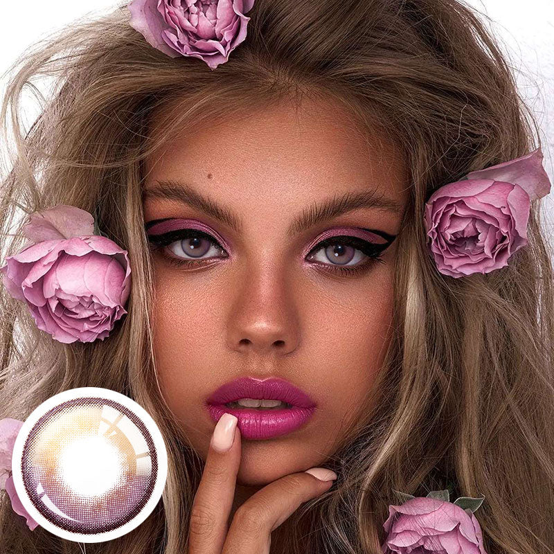 Unibling Creamy Highlights Purple Colored Contacts (Yearly)-unibling