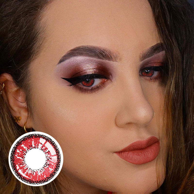 Unibling Cyber Red Brown Colored Contacts (Yearly)-unibling