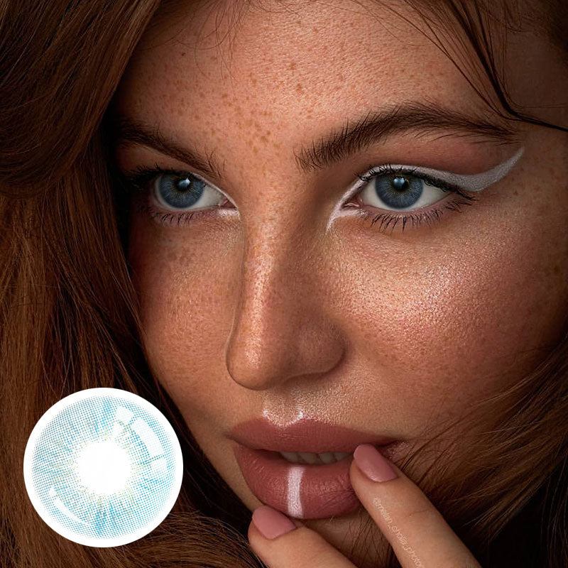 Unibling Burst Bubble Blue Colored Contacts (Yearly)-unibling