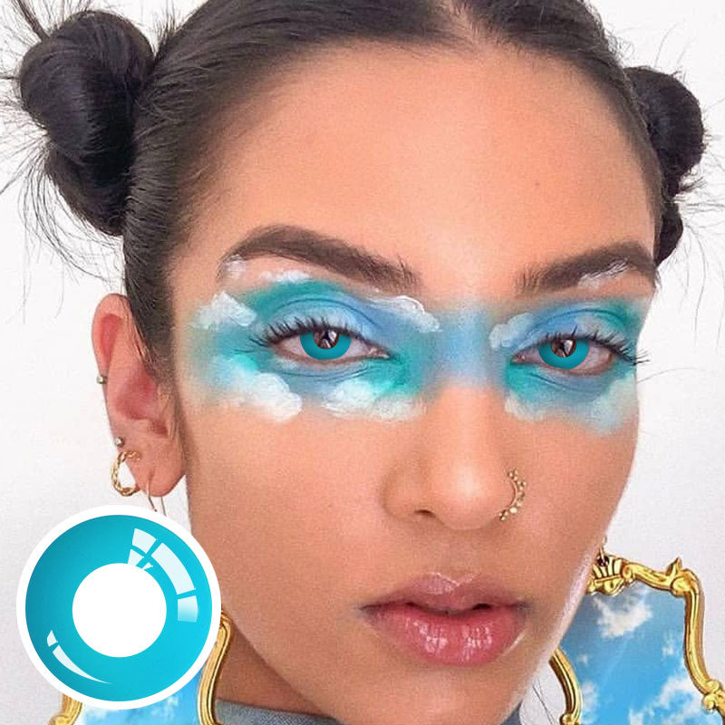 Unibling Blue-Green Block Colored Contacts-unibling