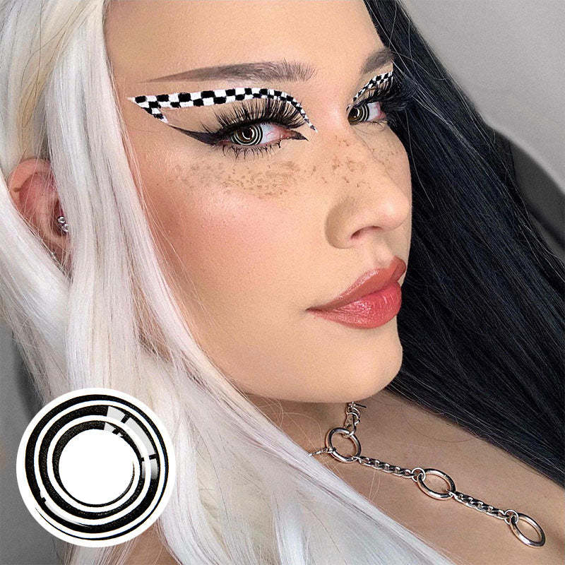 Black Spiral Contacts by Unibling Add a Mesmerizing Touch