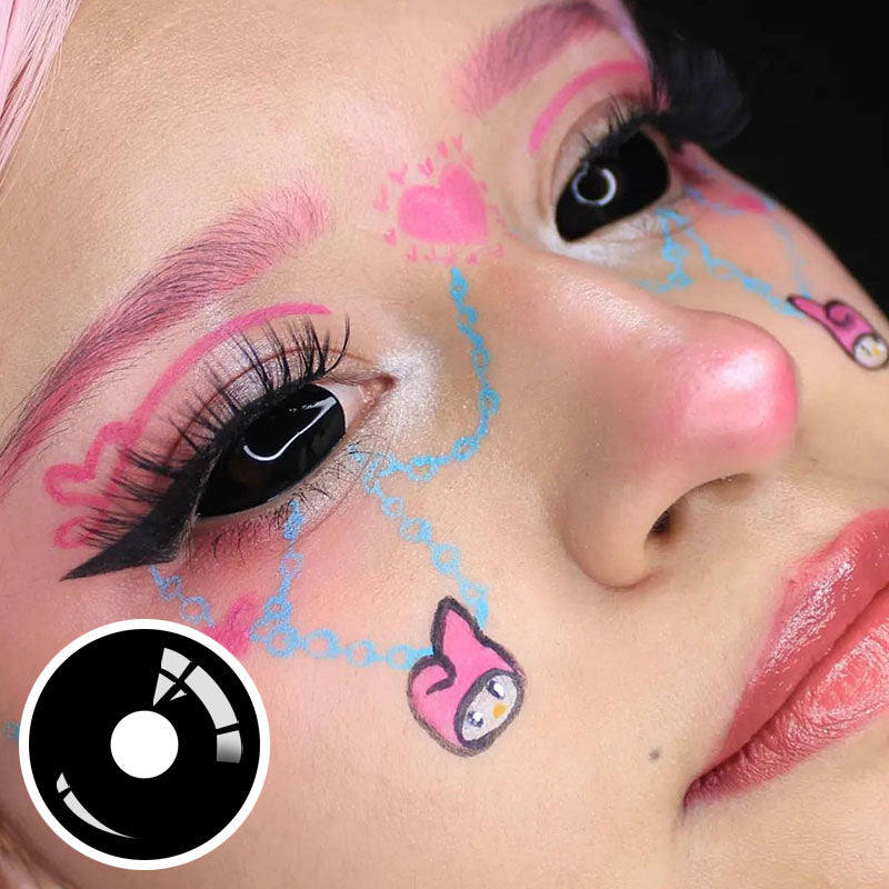 Unibling Black Sclera 22mm Colored Contacts-unibling