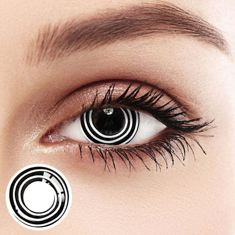 Black Spiral Contacts by Unibling Add a Mesmerizing Touch