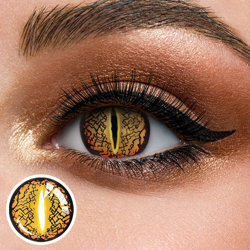 Unibling Lizard Eye Brown Colored Contacts (Yearly)-unibling
