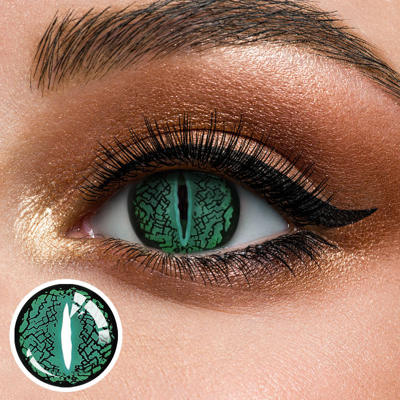Unibling Lizard Eye Green Colored Contacts (Yearly)-unibling