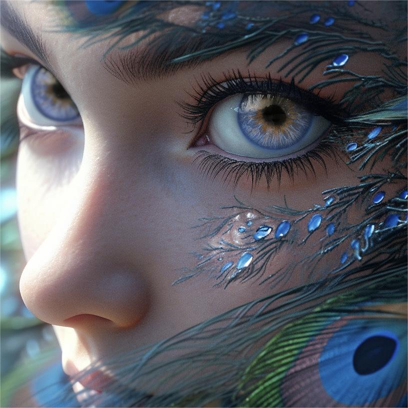 Unibling Peacock Blue Colored Contacts (Yearly)