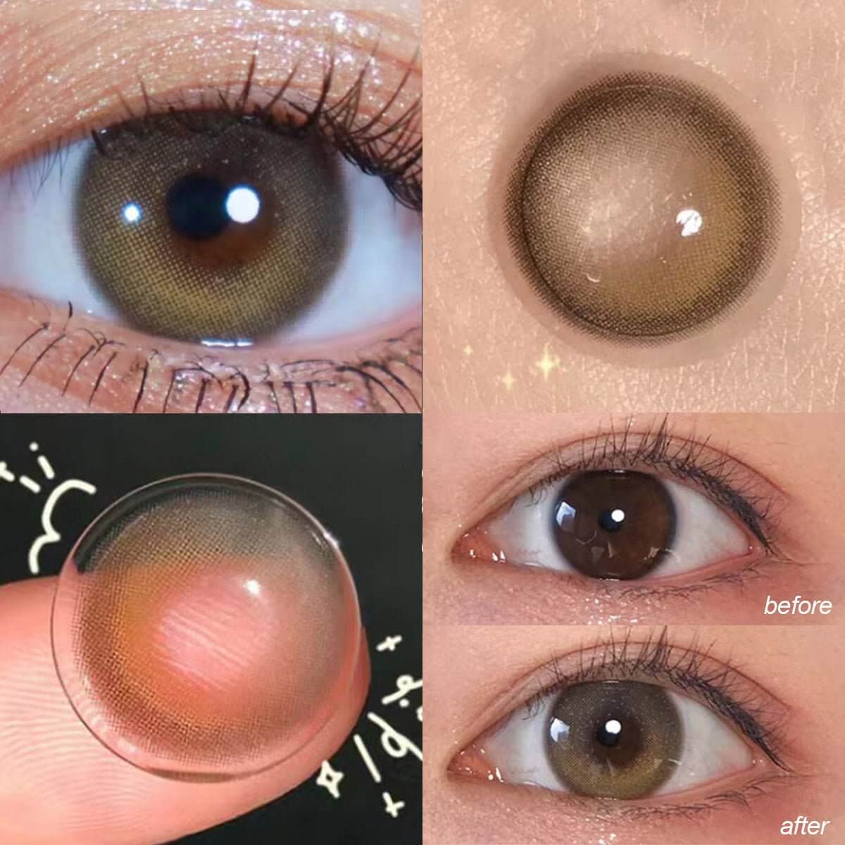 Unibling Crescent of Light Colored Contact Lenses
