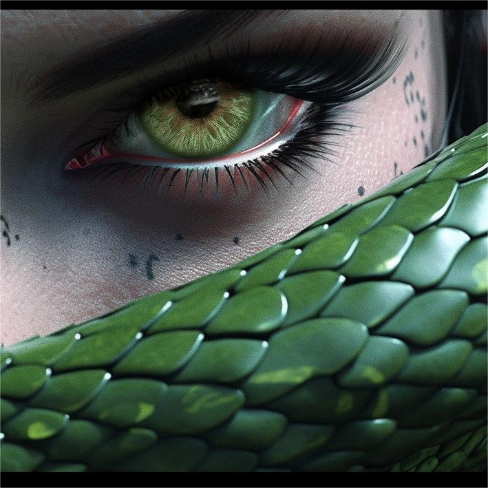 Unibling Green Snake Colored Contacts (Yearly)
