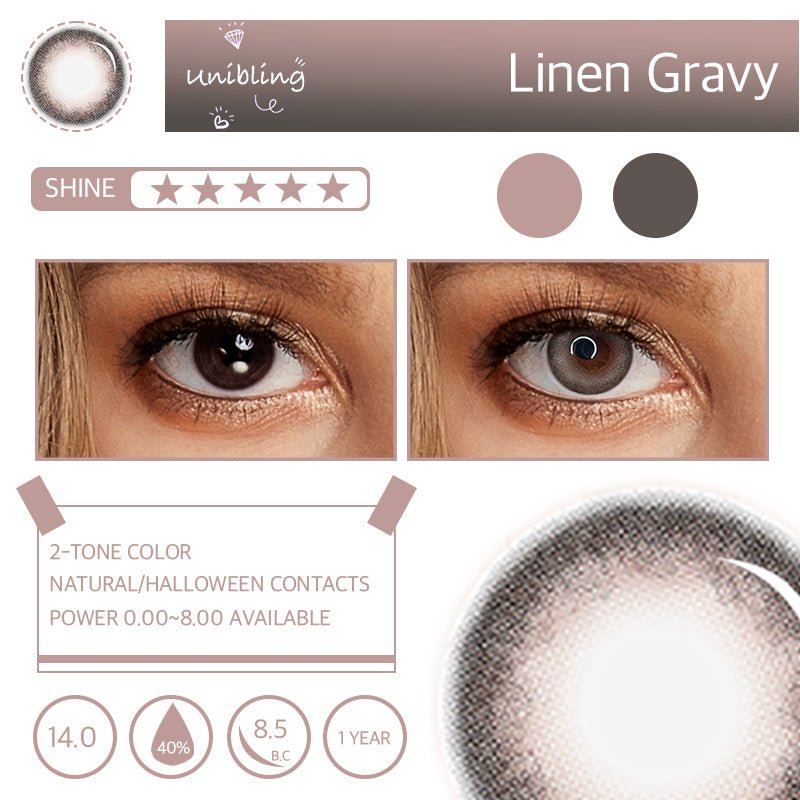 Unibling Linen Gravy Colored Contacts (Yearly)-unibling