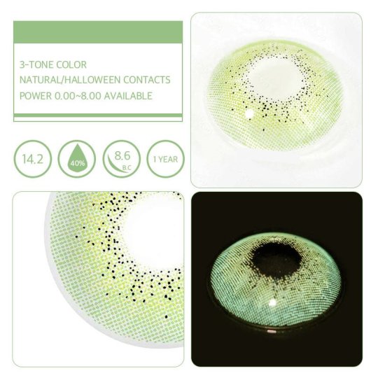 Ocean Green Eye Contacts Natural Olive Tone for Stunning Green Eyes