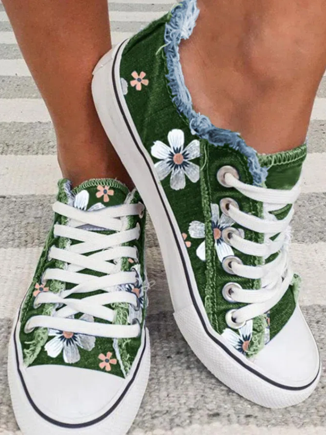 ladies canvas flats